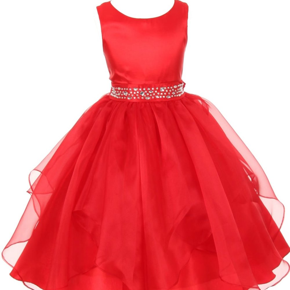 Little Girls Kids Toddler Sleeveless Ruffle Birthday Wedding Flower Girl Dress